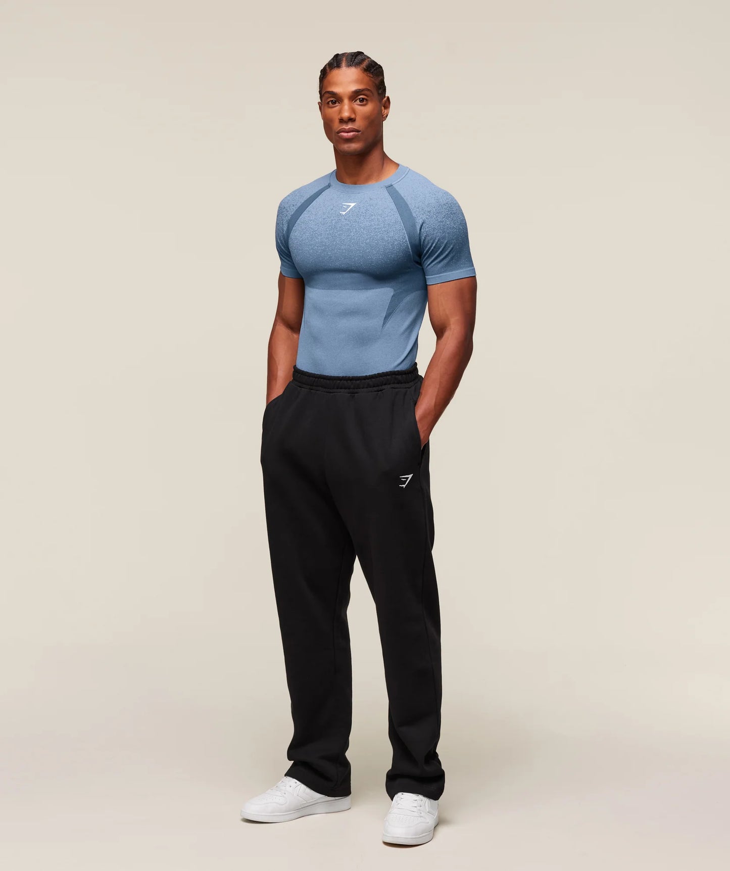 Gymshark Shadow Seamless T Shirt - Fadded blue