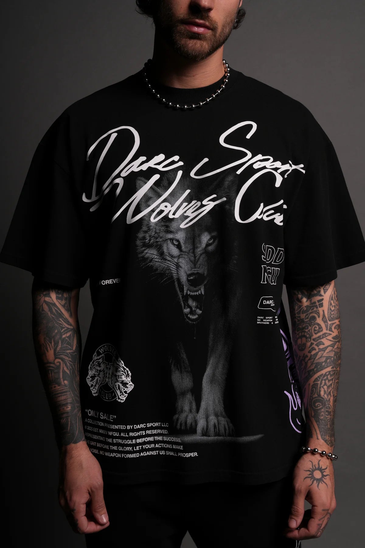 Darc Sport Wolves "Premium" Oversized Tee in Black