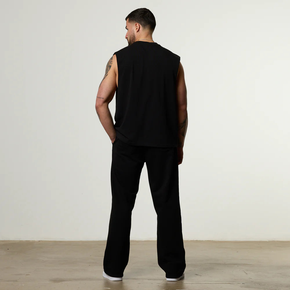 Vanquish Metal Black Cut Off Sleeveless T Shirt
