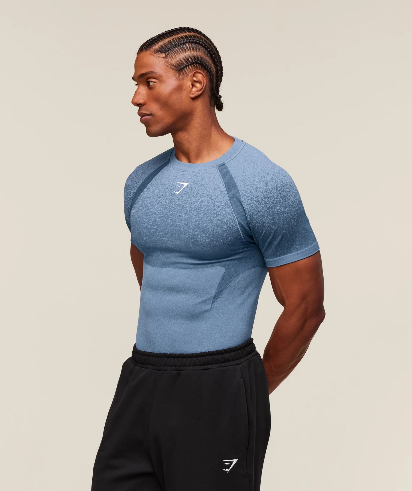 Gymshark Shadow Seamless T Shirt - Fadded blue